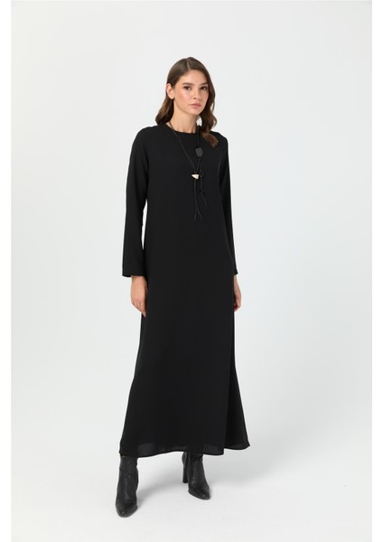 Rahat Kesim Kolyeli Elbise Siyah indirimleri