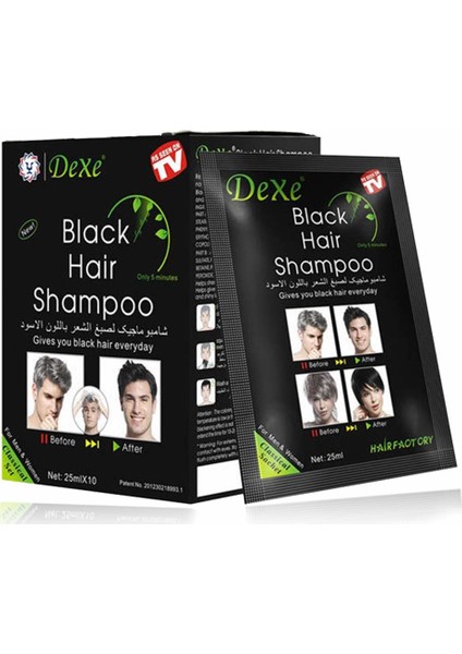 Siyah Şampuan Şaset 10x25ml | 5 Dakikada Kalıcı Saç Boyası (Tek Kullanımlık 10’lu) modelleri