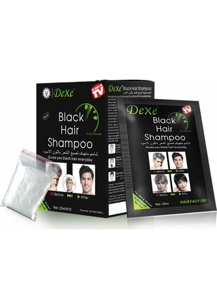 Siyah Şampuan Şaset 10x25ml | 5 Dakikada Kalıcı Saç Boyası (Tek Kullanımlık 10’lu) fırsatları