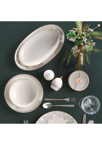 Porselen Camelia 54 Parça 12 Kişilik Yemek Takımı Gümüş 65781 modelleri