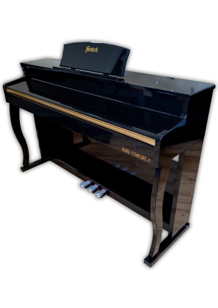 Kurz-Comfort1 Bk 88 Tuşlu Parlak Dijital Konsol Piyano | Duvar Tipi (Siyah)