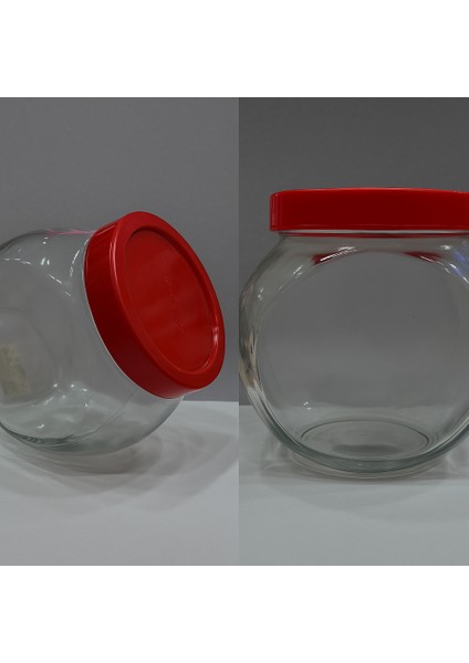 2’li Kavanoz Takımı 1,5 Lt Renkli Çift Dipli Kapaklı Kavanoz Seti