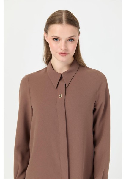 Aksesuar Detaylı Gömlek Taba fiyatları