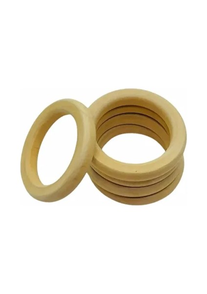 Amigurumi Doğal Ahşap Diş Kaşıyıcı 70 mm Yassı 5 Adet Halka fiyatları