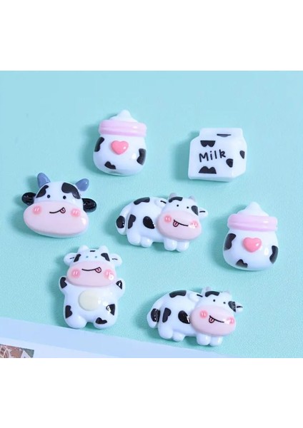 5 Adet Sevimli Inek Figürlü Magnet Set - Ayakkabı Aksesuarları -Telefon -Toka Aksesuarı modelleri