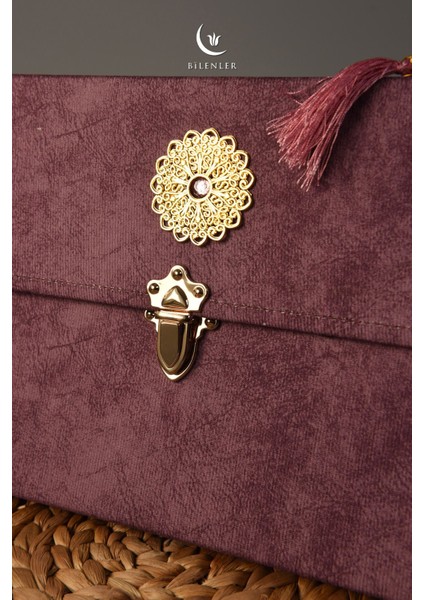 Askı Çantalı 30 Cüz Kur'an Seti Rahle Boy Lila Renk - Bilgisayar Hatlı Hatm-I Şerif fırsatları