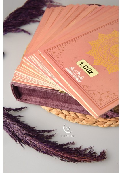 Askı Çantalı 30 Cüz Kur'an Seti Rahle Boy Lila Renk - Bilgisayar Hatlı Hatm-I Şerif indirimleri