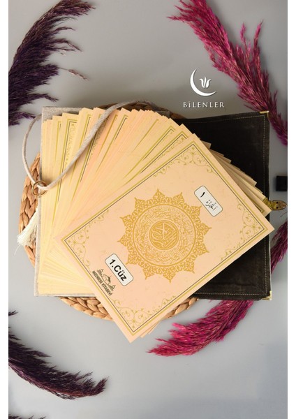 Askı Çantalı 30 Cüz Kur'an Seti Rahle Boy Krem Renk - Bilgisayar Hatlı Hatm-I Şerif fırsatları