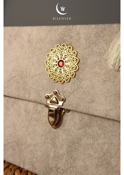 Askı Çantalı 30 Cüz Kur'an Seti Rahle Boy Krem Renk - Bilgisayar Hatlı Hatm-I Şerif indirimleri