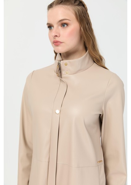 Içi Nubuk Kaplı Deri Ceket Mont Bej fırsatları