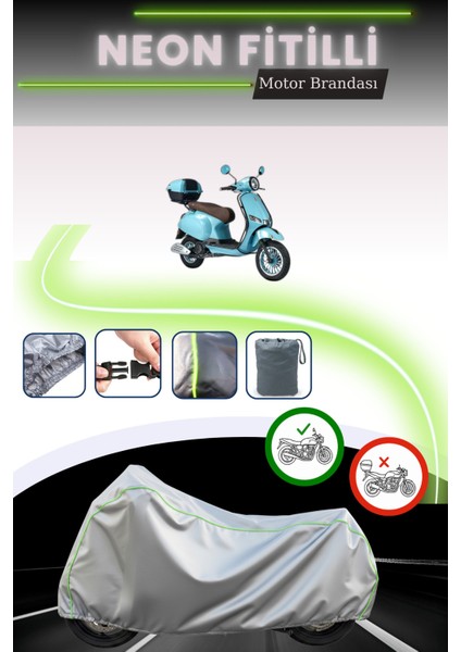 Gri Neon Fitilli Altai Xline 50 Pro Uyumlu Motosiklet Brandası