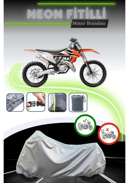 Gri Neon Fitilli Ktm 125 Sx Uyumlu Motosiklet Brandası