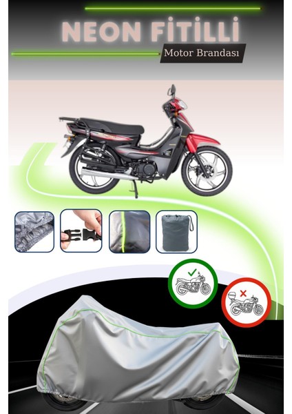 Gri Neon Fitilli Mondial 100 Sfc Exclusive Uyumlu Motosiklet Brandası