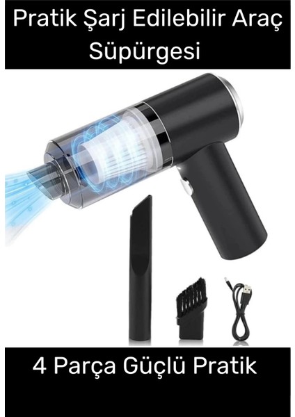 Özel Seri 9000PA Çekiş 4000MAH Pil Otomatik Aydınlatmalı Taşınabilir Katlanabilir Araç Süpürgesi