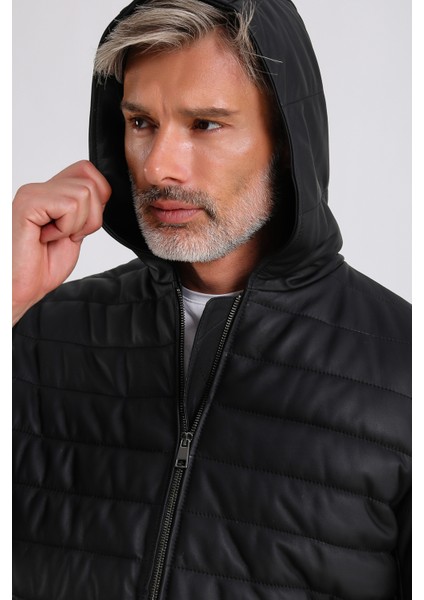 Alonso Erkek Kapüşonlu Deri Mont indirimleri