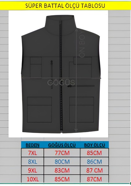 Süper Battal Kapitone Yelek 7XL-8XL-9XL-10XL