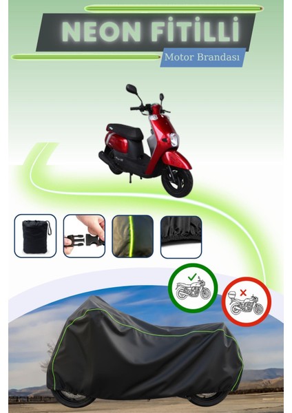 Siyah Neon Fitilli Altai Uma 50 Uyumlu Motor Brandası