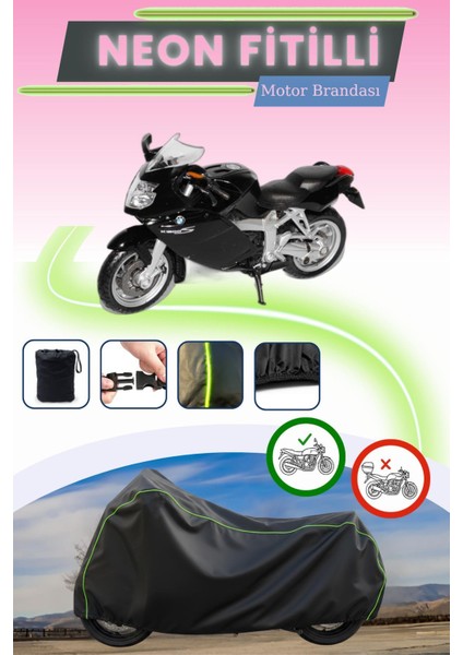 Siyah Neon Fitilli Bmw K 1200 S Uyumlu Motor Brandası