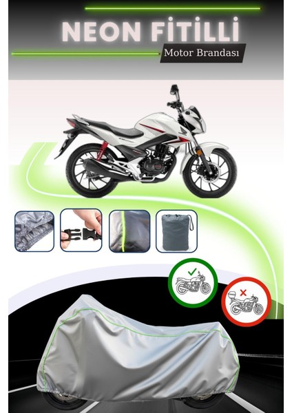 Gri Neon Fitilli Honda Cb 125 F Uyumlu Motosiklet Brandası