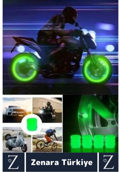 Tüm Otomobil Bisiklet Motosiklet Minibüslerle Uyumlu Kolay Montaj Fosforlu Sibop Kapağı 4 Adet fiyatları