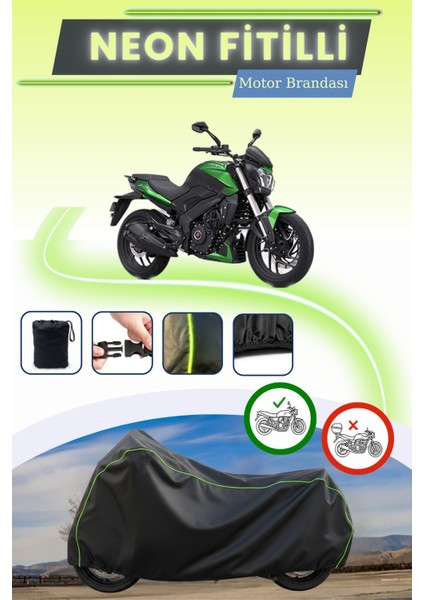 Siyah Neon Fitilli Bajaj Dominar 400 Ug Uyumlu Motor Brandası