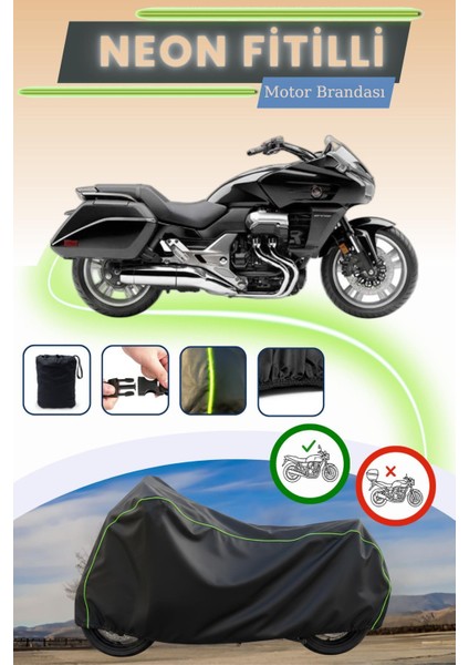 Siyah Neon Fitilli Honda Ctx 1300 Uyumlu Motor Brandası