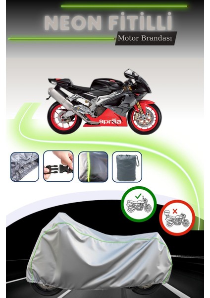 Gri Neon Fitilli Aprilia Rsv 1000 R Uyumlu Motosiklet Brandası