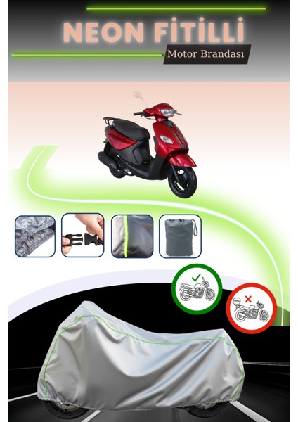 Gri Neon Fitilli Apec Ps3 Uyumlu Motosiklet Brandası