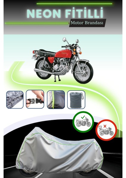 Gri Neon Fitilli Honda Cb 400 F Uyumlu Motosiklet Brandası
