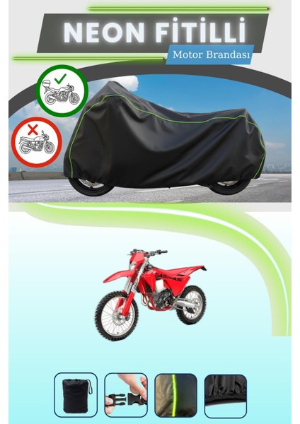 Siyah Arka Çanta Uyumlu Neon Fitilli Gas Gas Ec 350 F Uyumlu Motor Brandası