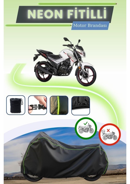 Siyah Neon Fitilli Rks Titanium 220 Uyumlu Motor Brandası