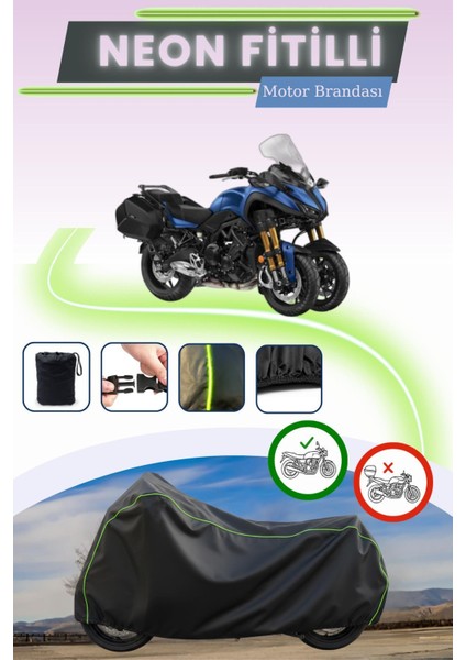Siyah Neon Fitilli Yamaha Niken Gt Uyumlu Motor Brandası