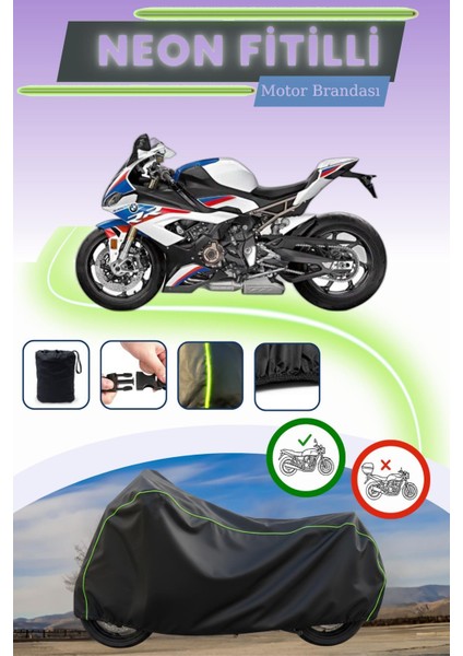Siyah Neon Fitilli Bmw S 1000 Rr Uyumlu Motor Brandası