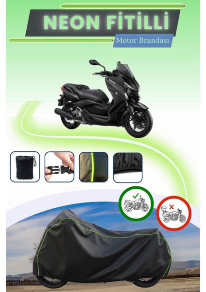 Siyah Neon Fitilli Yamaha X-Max 250 Momodesign Uyumlu Motor Brandası