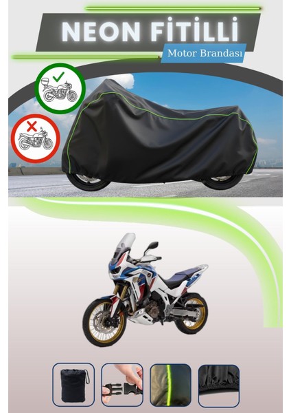 Siyah Arka Çanta Uyumlu Neon Fitilli Honda CRF1100L Africa Twin Uyumlu Motor Brandası