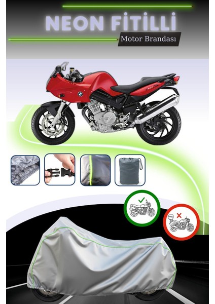 Gri Neon Fitilli Bmw F 800 S Uyumlu Motosiklet Brandası