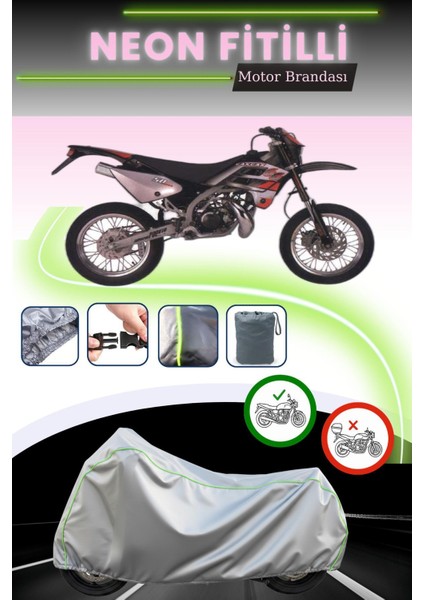 Gri Neon Fitilli Gas Gas Rookie Uyumlu Motosiklet Brandası