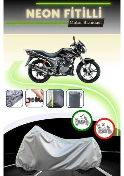 Gri Neon Fitilli Haojue Hj 150-9 Uyumlu Motosiklet Brandası