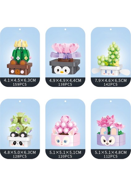 Çiçek Serisi 12’li Sukulent Yapı Bloğu Seti – 1666 Parça indirimleri