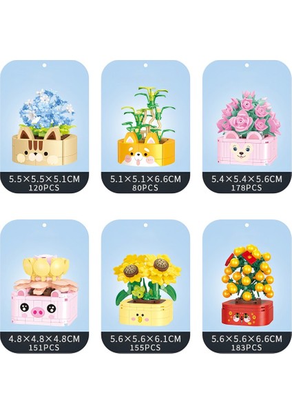 Çiçek Serisi 12’li Sukulent Yapı Bloğu Seti – 1666 Parça