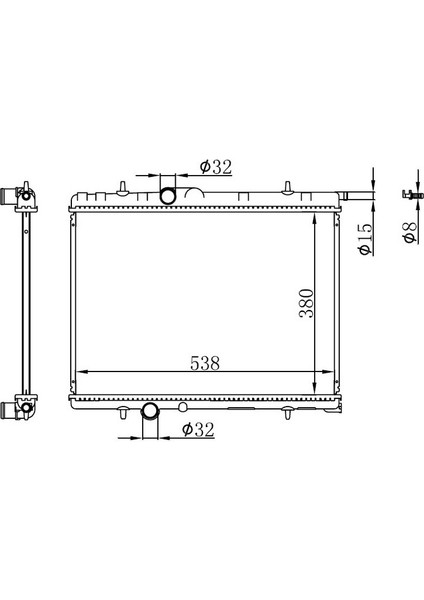 Zengezur Radyatör Brazing Kalin Tip Peugeot 206 98 380X538X22 Mek.