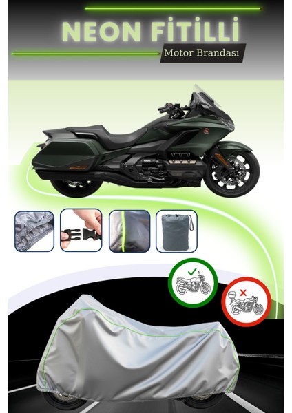 Gri Neon Fitilli Honda Goldwing Gl 1800 Dct Uyumlu Motosiklet Brandası