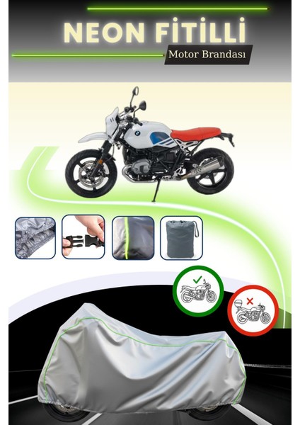 Gri Neon Fitilli Bmw R Nine T Urban G/s Uyumlu Motosiklet Brandası