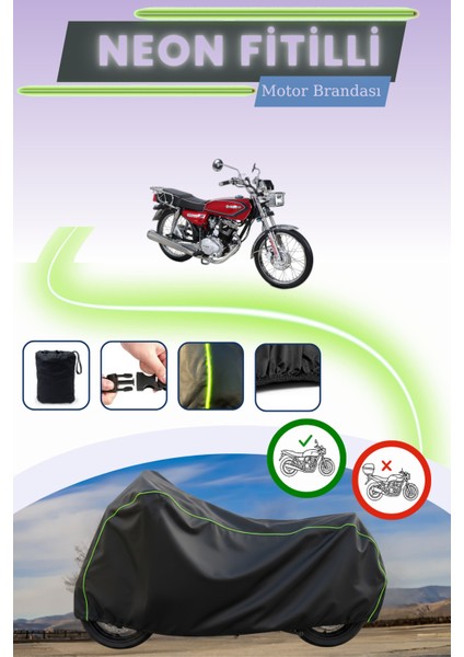 Siyah Neon Fitilli Kuba Çita 50R Gold Uyumlu Motor Brandası