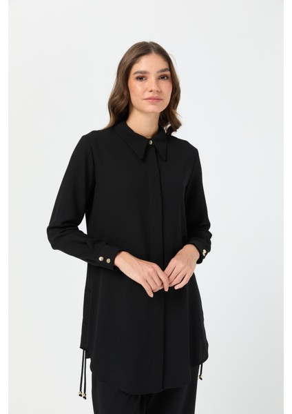 Yandan Büzgü Detaylı Pantolonlu Takım Siyah fiyatları