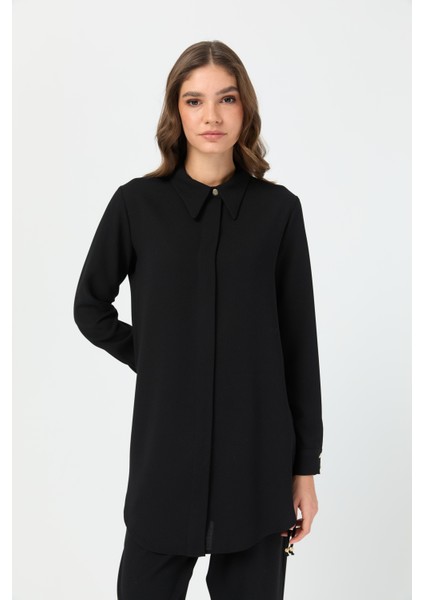 Yandan Büzgü Detaylı Pantolonlu Takım Siyah fırsatları