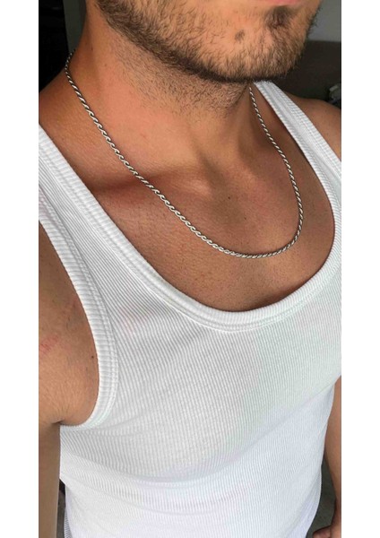 Erkek Çelik Burgu Zincir Kolye 56 cm – Unisex, Paslanmaz, Günlük Kullanıma Uygun modelleri