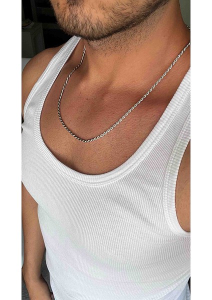 Erkek Çelik Burgu Zincir Kolye 56 cm – Unisex, Paslanmaz, Günlük Kullanıma Uygun fırsatları