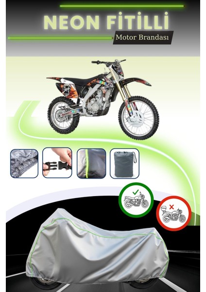 Gri Neon Fitilli Apachi Xz 250R Uyumlu Motosiklet Brandası