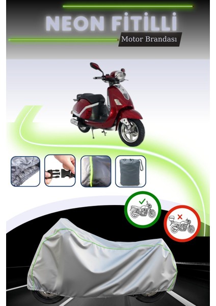 Gri Neon Fitilli Mondial 150 Znx Uyumlu Motosiklet Brandası